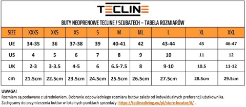 Tecline BUTY NEOPRENOWE 5 MM (34-35) XXXS Tecline BUTY NEOPRENOWE 5 MM (34-35) XXXS